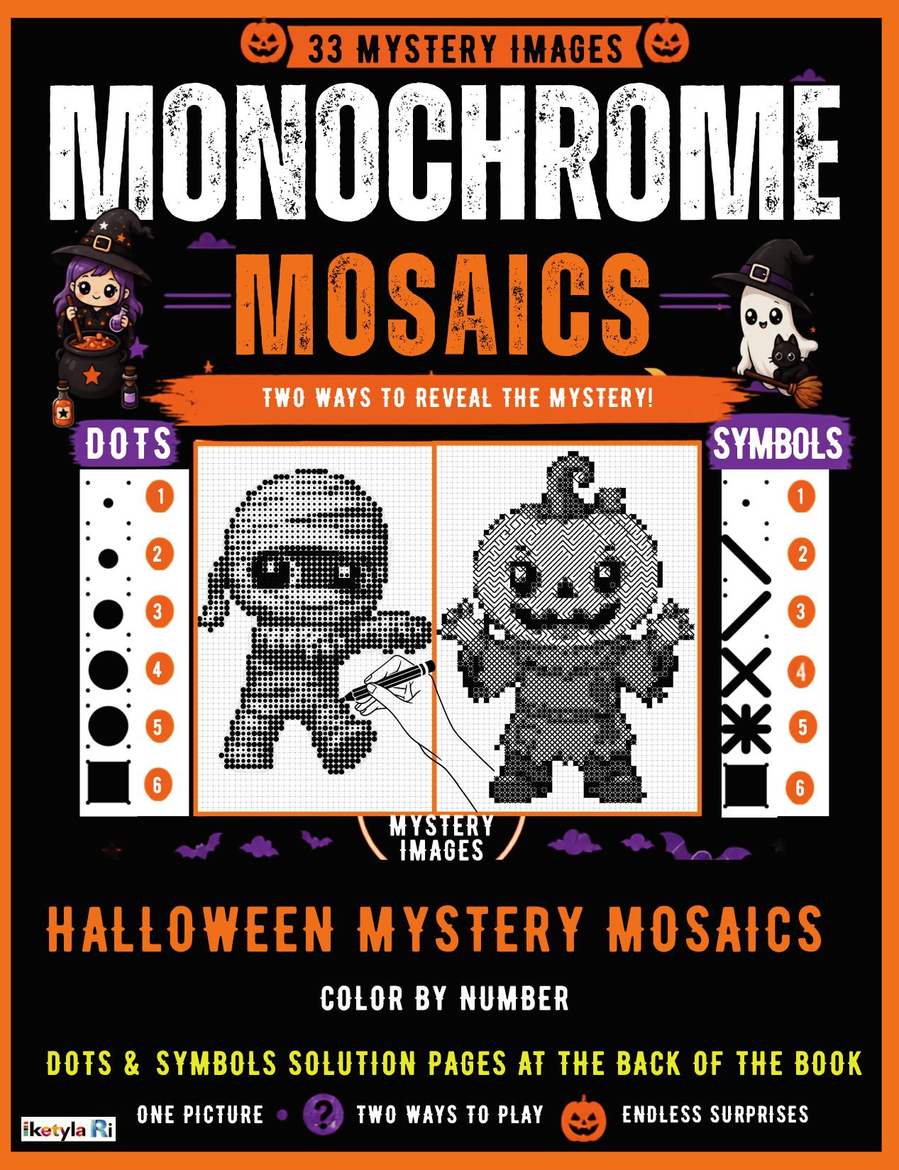 Monochrome Halloween Mystery Mosaics